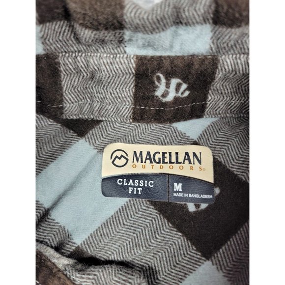 Magellan Flannel Shirt‎ Men's Medium Shiner Bock Long Sleeve plaid Classic Fit - Picture 5 of 7